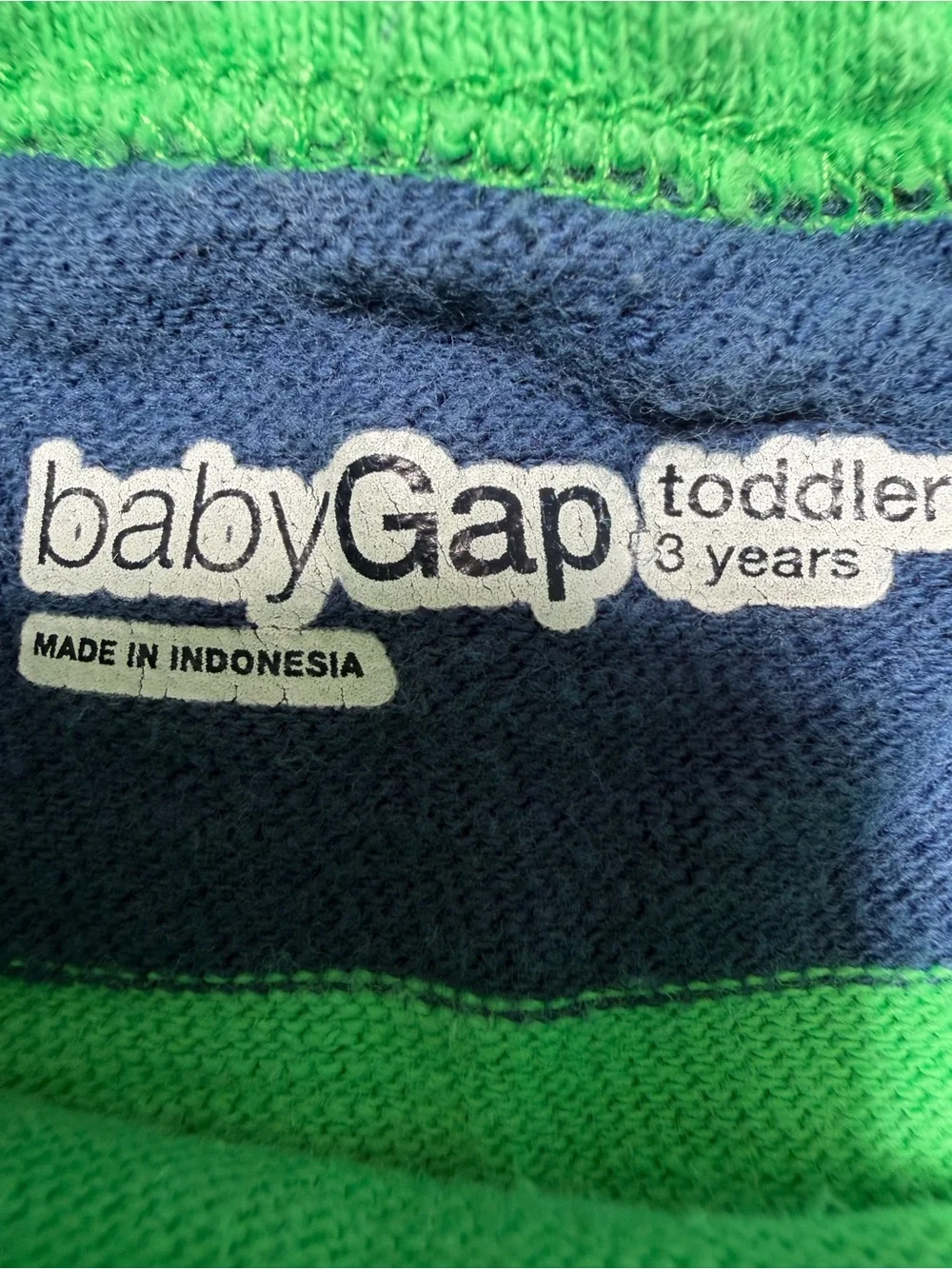 GAP Kids Long Sleeve Striped Sweatshirt in Green & Navy